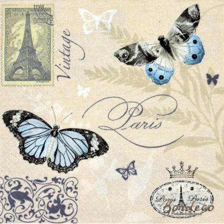 Serwetka do decoupage firmy MAKI motyle vintage 33x33cm